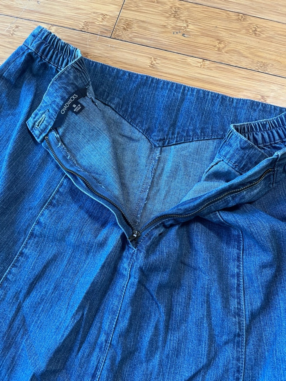 Vintage Chadwicks Classic Deep Blue Western Denim A-Line Skirt - Picture 11 of 13